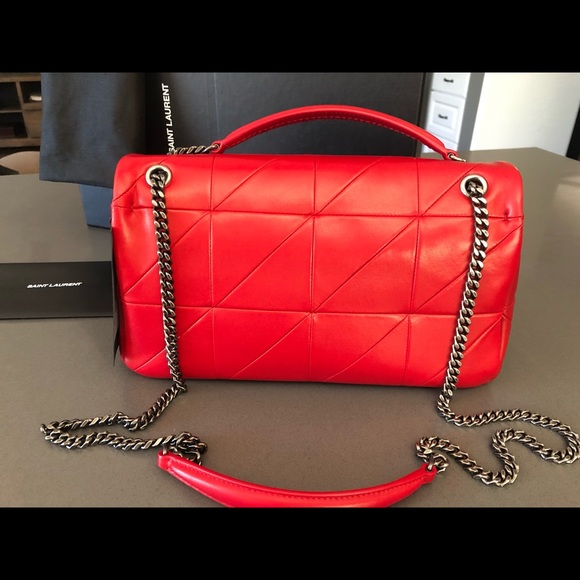 NWT Saint Laurent Patchwork Jamie Medium Bag, Red - Picture 2 of 12